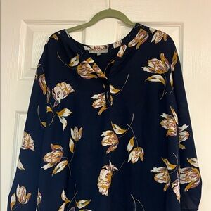Daniel Rainn Navy Floral Blouse